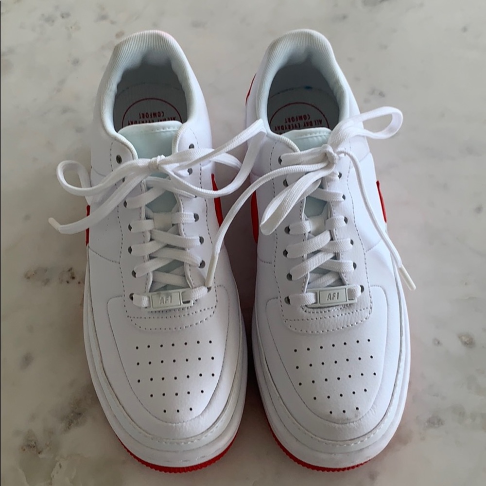 Nike Air Force One Jester white with red
